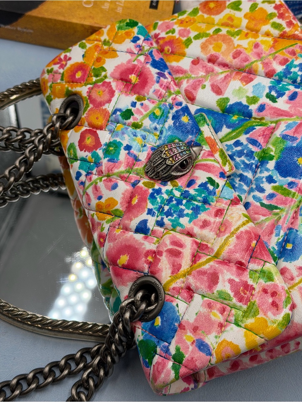 🆕 KURT GEIGER LONDON 🧿 NWOT Floral Couture Kensington Bag, Bright Floral Print - Picture 11 of 16